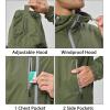 imageLittle Donkey Andy Mens Lightweight Windbreaker Jacket Breathable Windproof Hooded Wind Coat Hiking Running Golf TravelPesto Green