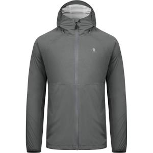 imageLittle Donkey Andy Mens Ultra Light Rain Jacket Stretch Waterproof Raincoat with Hood for Hiking RunningIron Gray
