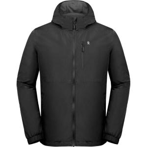 imageLittle Donkey Andy Mens Windbreak Jacket Quick Drying Water Repellent Light Jackets for Men Wrinkle ReductionBlack