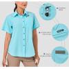 imageLittle Donkey Andy Womens UPF 50 UV Protection Shirt Breathable Short Sleeve Fishing Hiking Shirts Quick DryBlue Tint