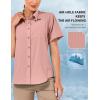 imageLittle Donkey Andy Womens UPF 50 UV Protection Shirt Breathable Short Sleeve Fishing Hiking Shirts Quick DryCoral Almond