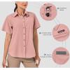 imageLittle Donkey Andy Womens UPF 50 UV Protection Shirt Breathable Short Sleeve Fishing Hiking Shirts Quick DryCoral Almond