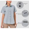 imageLittle Donkey Andy Womens UPF 50 UV Protection Shirt Breathable Short Sleeve Fishing Hiking Shirts Quick DryLight Gray