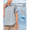 imageLittle Donkey Andy Womens UPF 50 UV Protection Shirt Breathable Short Sleeve Fishing Hiking Shirts Quick DryLight Gray