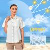 imageLittle Donkey Andy Womens UPF 50 UV Protection Shirt Breathable Short Sleeve Fishing Hiking Shirts Quick DryMarshmallow