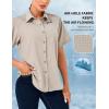 imageLittle Donkey Andy Womens UPF 50 UV Protection Shirt Breathable Short Sleeve Fishing Hiking Shirts Quick DryWood Ash