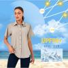 imageLittle Donkey Andy Womens UPF 50 UV Protection Shirt Breathable Short Sleeve Fishing Hiking Shirts Quick DryWood Ash