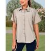 imageLittle Donkey Andy Womens UPF 50 UV Protection Shirt Breathable Short Sleeve Fishing Hiking Shirts Quick DryWood Ash