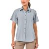 imageLittle Donkey Andy Womens UPF 50 UV Protection Shirt Breathable Short Sleeve Fishing Hiking Shirts Quick DryLight Gray