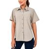 imageLittle Donkey Andy Womens UPF 50 UV Protection Shirt Breathable Short Sleeve Fishing Hiking Shirts Quick DryWood Ash