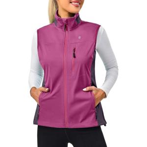 imageLittle Donkey Andy Womens Lightweight Windproof Softshell Vest for Golf Tennis Running CyclingRose