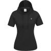 imageLittle Donkey Andy Womens Short Sleeve Quick Dry TShirt with Hood Sun Protection Workout Stretch Basic Tops TeeBlack