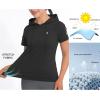 imageLittle Donkey Andy Womens Short Sleeve Quick Dry TShirt with Hood Sun Protection Workout Stretch Basic Tops TeeBlack