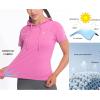 imageLittle Donkey Andy Womens Short Sleeve Quick Dry TShirt with Hood Sun Protection Workout Stretch Basic Tops TeeRose Red
