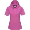 imageLittle Donkey Andy Womens Short Sleeve Quick Dry TShirt with Hood Sun Protection Workout Stretch Basic Tops TeeRose Red