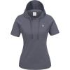 imageLittle Donkey Andy Womens Short Sleeve Quick Dry TShirt with Hood Sun Protection Workout Stretch Basic Tops TeeSteel Gray