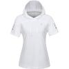 imageLittle Donkey Andy Womens Short Sleeve Quick Dry TShirt with Hood Sun Protection Workout Stretch Basic Tops TeeWhite