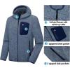 imageLittle Donkey Andy Mens Lightweight Warm Polar Fleece Running Jacket Hooded Full Zip Hiking Golf Casual JacketBlue Heather