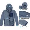 imageLittle Donkey Andy Mens Lightweight Warm Polar Fleece Running Jacket Hooded Full Zip Hiking Golf Casual JacketBlue Heather