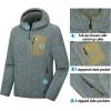 imageLittle Donkey Andy Mens Lightweight Warm Polar Fleece Running Jacket Hooded Full Zip Hiking Golf Casual JacketDeep Green Heather