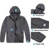imageLittle Donkey Andy Mens Lightweight Warm Polar Fleece Running Jacket Hooded Full Zip Hiking Golf Casual JacketDeep Grey Heather