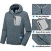 imageLittle Donkey Andy Mens Lightweight Warm Polar Fleece Running Jacket Hooded Full Zip Hiking Golf Casual JacketLight Grey Heather