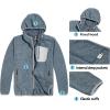 imageLittle Donkey Andy Mens Lightweight Warm Polar Fleece Running Jacket Hooded Full Zip Hiking Golf Casual JacketLight Grey Heather