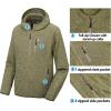 imageLittle Donkey Andy Mens Lightweight Warm Polar Fleece Running Jacket Hooded Full Zip Hiking Golf Casual JacketOlive Green Heather