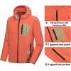 imageLittle Donkey Andy Mens Lightweight Warm Polar Fleece Running Jacket Hooded Full Zip Hiking Golf Casual JacketOrange Heather