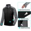 imageLittle Donkey Andy Mens Quick Dry Warm Lightweight Running Jacket Full Zip Thermal Hybrid Thumbholes Golf Track JacketBlack Heather