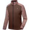 imageLittle Donkey Andy Mens Quick Dry Warm Lightweight Running Jacket Full Zip Thermal Hybrid Thumbholes Golf Track JacketDark BrownRed