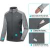 imageLittle Donkey Andy Mens Quick Dry Warm Lightweight Running Jacket Full Zip Thermal Hybrid Thumbholes Golf Track JacketGrey Heather