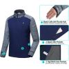 imageLittle Donkey Andy Mens Quick Dry Warm Lightweight Running Jacket Full Zip Thermal Hybrid Thumbholes Golf Track JacketNavy Heather