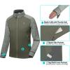 imageLittle Donkey Andy Mens Quick Dry Warm Lightweight Running Jacket Full Zip Thermal Hybrid Thumbholes Golf Track JacketSage Heather