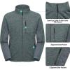 imageLittle Donkey Andy Mens Winter Warm Polar Fleece Golf Jacket Lightweight Thermal Hiking Running Travel JacketDark Green Heather
