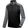 imageLittle Donkey Andy Mens Quick Dry Warm Lightweight Running Jacket Full Zip Thermal Hybrid Thumbholes Golf Track JacketBlack Heather