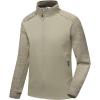 imageLittle Donkey Andy Mens Quick Dry Warm Lightweight Running Jacket Full Zip Thermal Hybrid Thumbholes Golf Track JacketDeep Khaki Heather