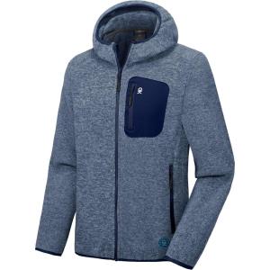 imageLittle Donkey Andy Mens Lightweight Warm Polar Fleece Running Jacket Hooded Full Zip Hiking Golf Casual JacketBlue Heather