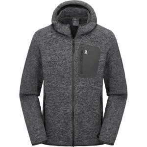 imageLittle Donkey Andy Mens Lightweight Warm Polar Fleece Running Jacket Hooded Full Zip Hiking Golf Casual JacketDeep Grey Heather