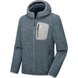 imageLittle Donkey Andy Mens Lightweight Warm Polar Fleece Running Jacket Hooded Full Zip Hiking Golf Casual JacketLight Grey Heather