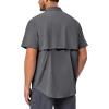 imageLittle Donkey Andy Mens Lightweight UPF 50 Short Sleeve Shirt Breathable Fishing Hiking Shirt AirHoles TechCarbon Heathershort