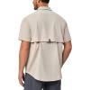 imageLittle Donkey Andy Mens Lightweight UPF 50 Short Sleeve Shirt Breathable Fishing Hiking Shirt AirHoles TechLight Khaki Heathershort