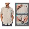 imageLittle Donkey Andy Mens Lightweight UPF 50 Short Sleeve Shirt Breathable Fishing Hiking Shirt AirHoles TechLight Khaki Heathershort