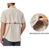imageLittle Donkey Andy Mens Lightweight UPF 50 Short Sleeve Shirt Breathable Fishing Hiking Shirt AirHoles TechLight Khaki Heathershort