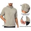 imageLittle Donkey Andy Mens UPF 50 Sun Protection Jacket Full Zip Lightweight Hoodie Summer Shirts for Hiking Fishing OutdoorRock Grey