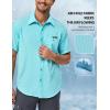 imageLittle Donkey Andy Mens UPF 50 UV Protection Shirt UltraBreathable Short Sleeve Fishing Hiking ShirtsBlue Tint