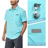 imageLittle Donkey Andy Mens UPF 50 UV Protection Shirt UltraBreathable Short Sleeve Fishing Hiking ShirtsBlue Tint