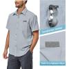 imageLittle Donkey Andy Mens UPF 50 UV Protection Shirt UltraBreathable Short Sleeve Fishing Hiking ShirtsGray Dawn