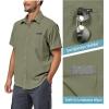 imageLittle Donkey Andy Mens UPF 50 UV Protection Shirt UltraBreathable Short Sleeve Fishing Hiking ShirtsLoden green
