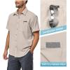 imageLittle Donkey Andy Mens UPF 50 UV Protection Shirt UltraBreathable Short Sleeve Fishing Hiking ShirtsWood ash